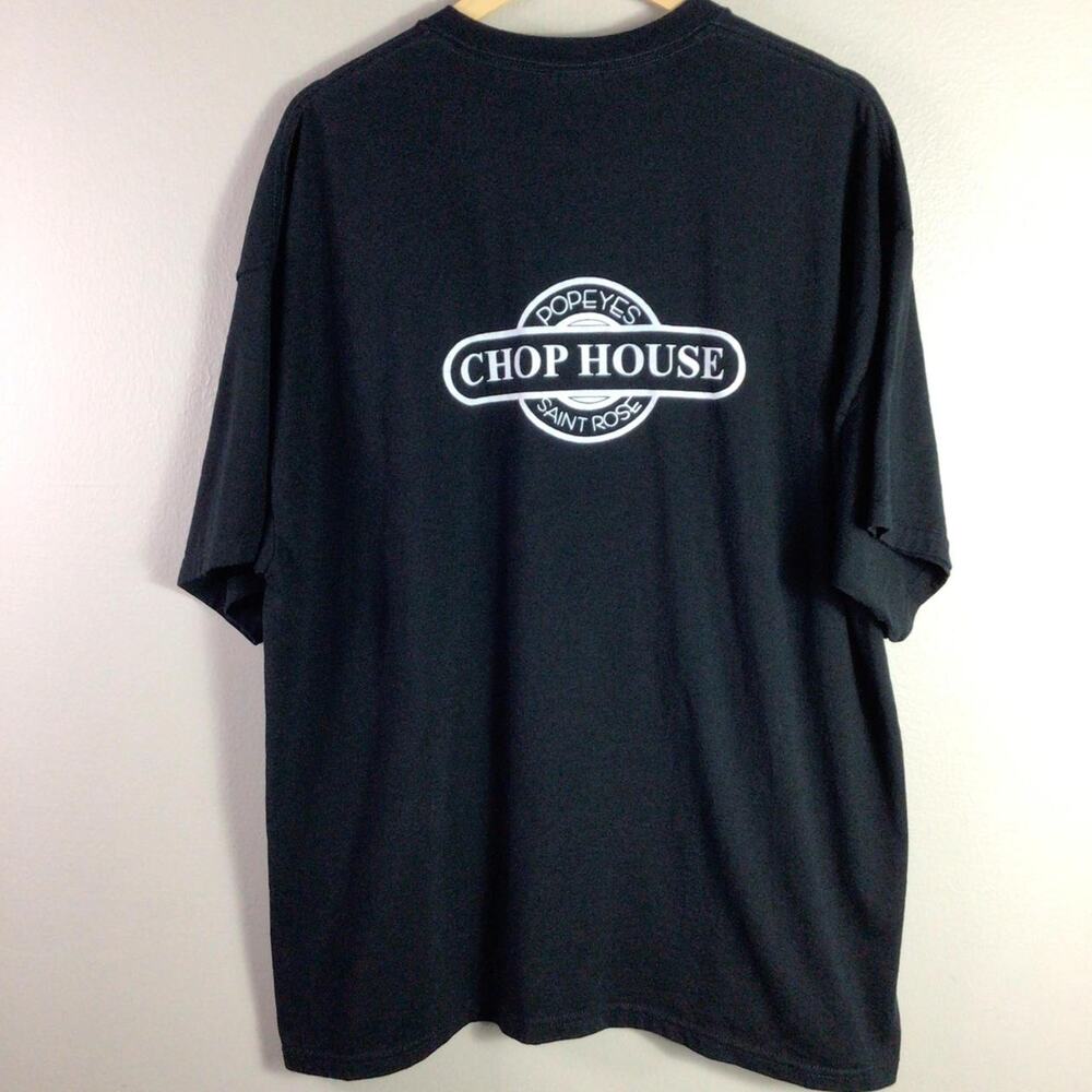 Popeyes Chop House Saint Rose IL T Shirt Black White 2XL XXL